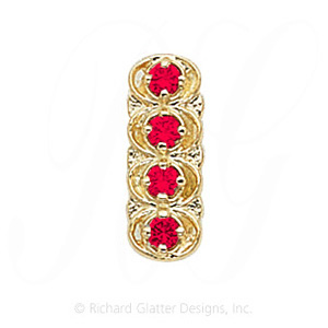GS048 R - 14 Karat Gold Ruby Slide 